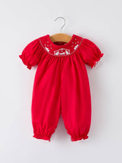 Red Nativity Baby Romper