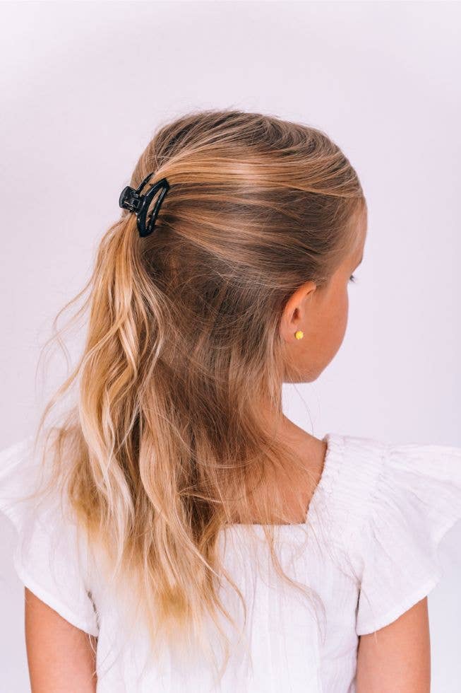 Jet Black Tiny Open Hair Clip