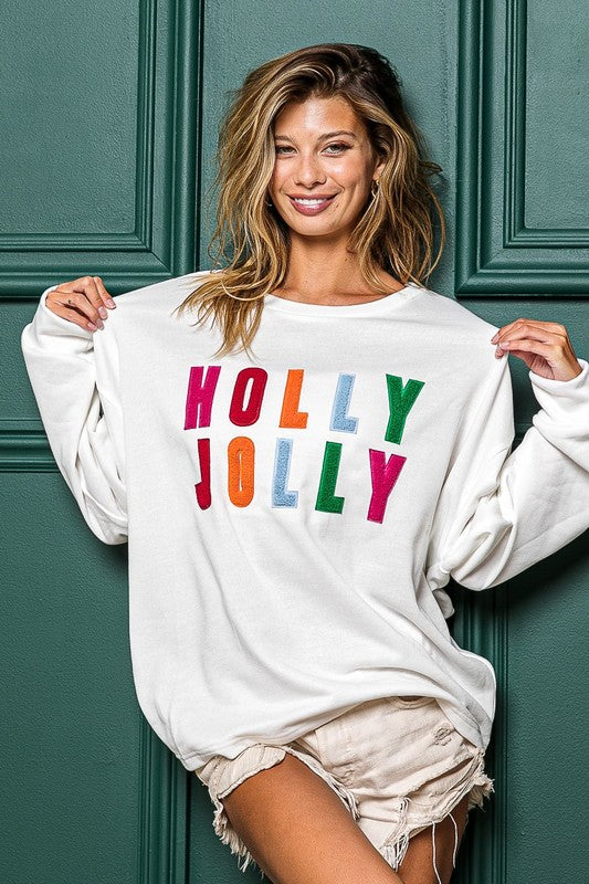 White Holly Jolly Sweatshirt