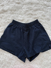 Navy Blue Polka Dot Loungewear Shorts