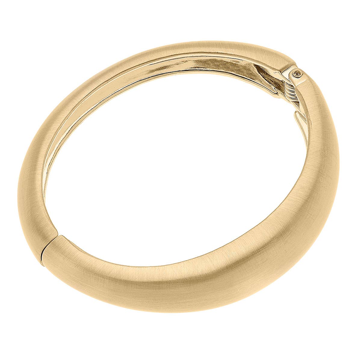 Josephine Statement Hinge Bangle in Satin Gold