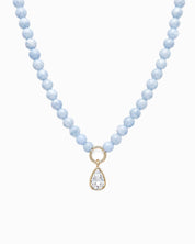 Marble Pastel Bead Teardrop Charm Necklace