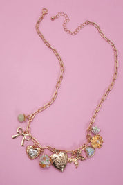CHARM NECKLACE-HEART LOCKET BUTTERFLY BOW FLOWER | 80N91736