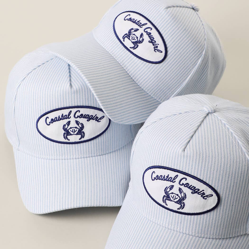 Coastal Cowgirl Crab Patch Seersucker Trucker Hat
