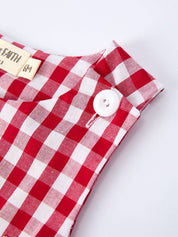 Valentine Red Plaid Boys Romper