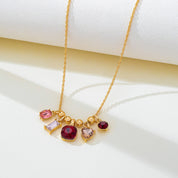 Multicolor Crystal Cluster Charm Necklace