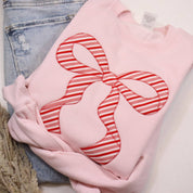 Peppermint Bow Christmas Sweatshirt