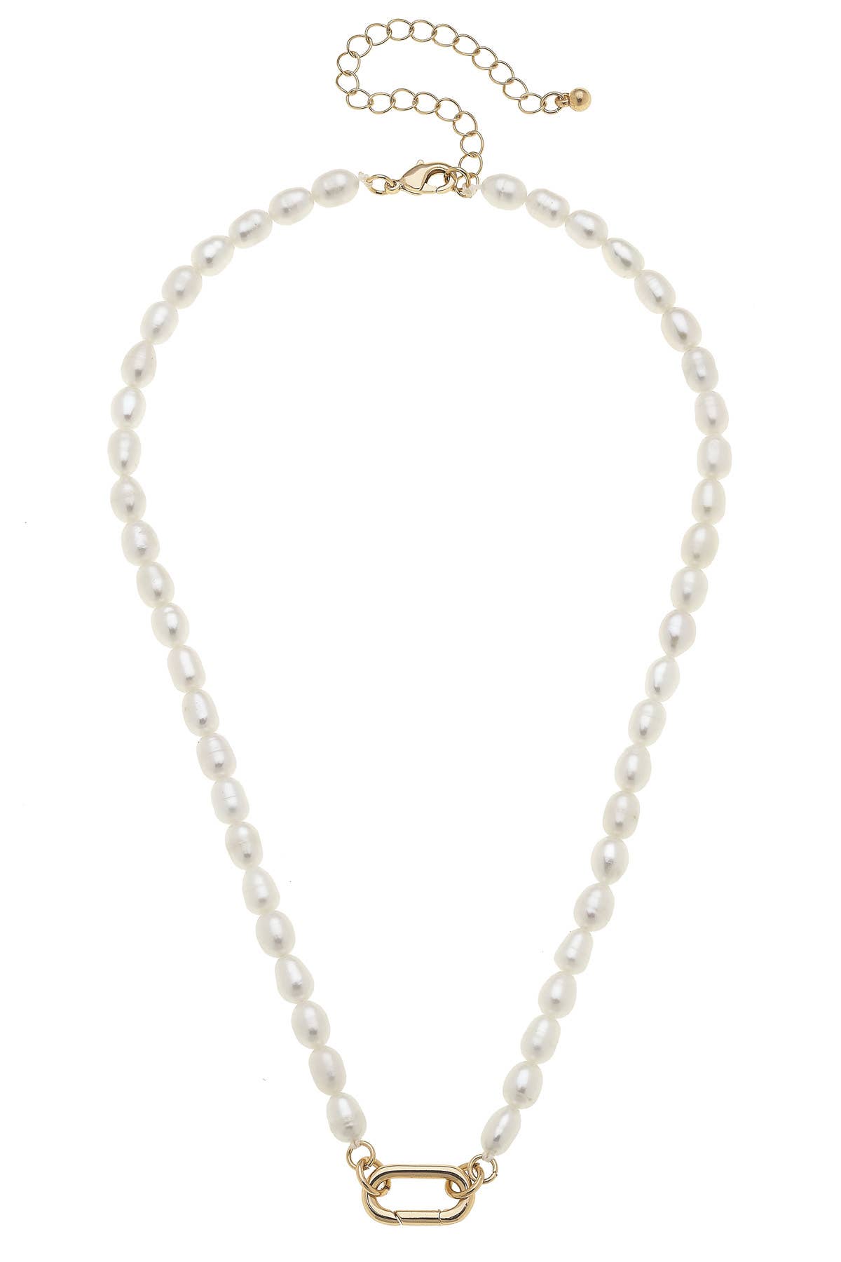 Piper Freshwater Pearl Charm Necklace Base in Ivory