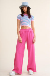 Pink Wide Leg Sweatpants