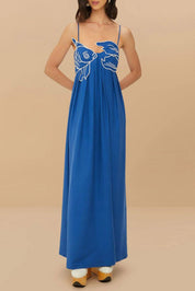Blue Embroidered Goldfish Dress