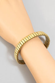 Silver Rhinestone Studded Intricate Bracelet