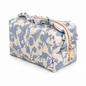 French Toile Ruffle Cosmetic Case