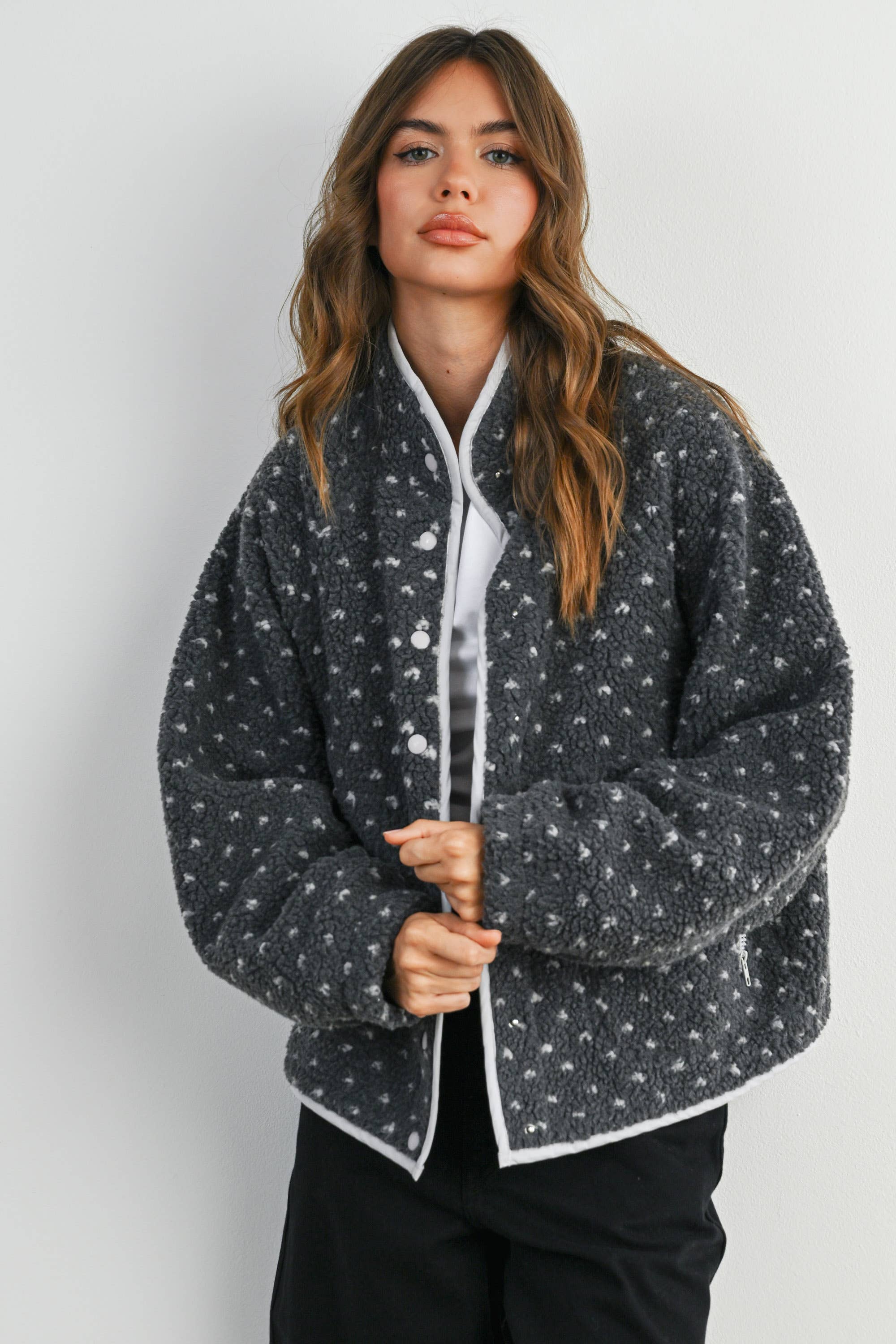 Olive Fleece Puffer Jacket