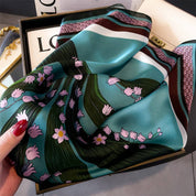 Green Artistic Small Square Scarf from Ninety Nine Boutique
