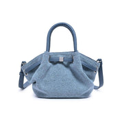 Blue Denim Cinched Crossbody Bag