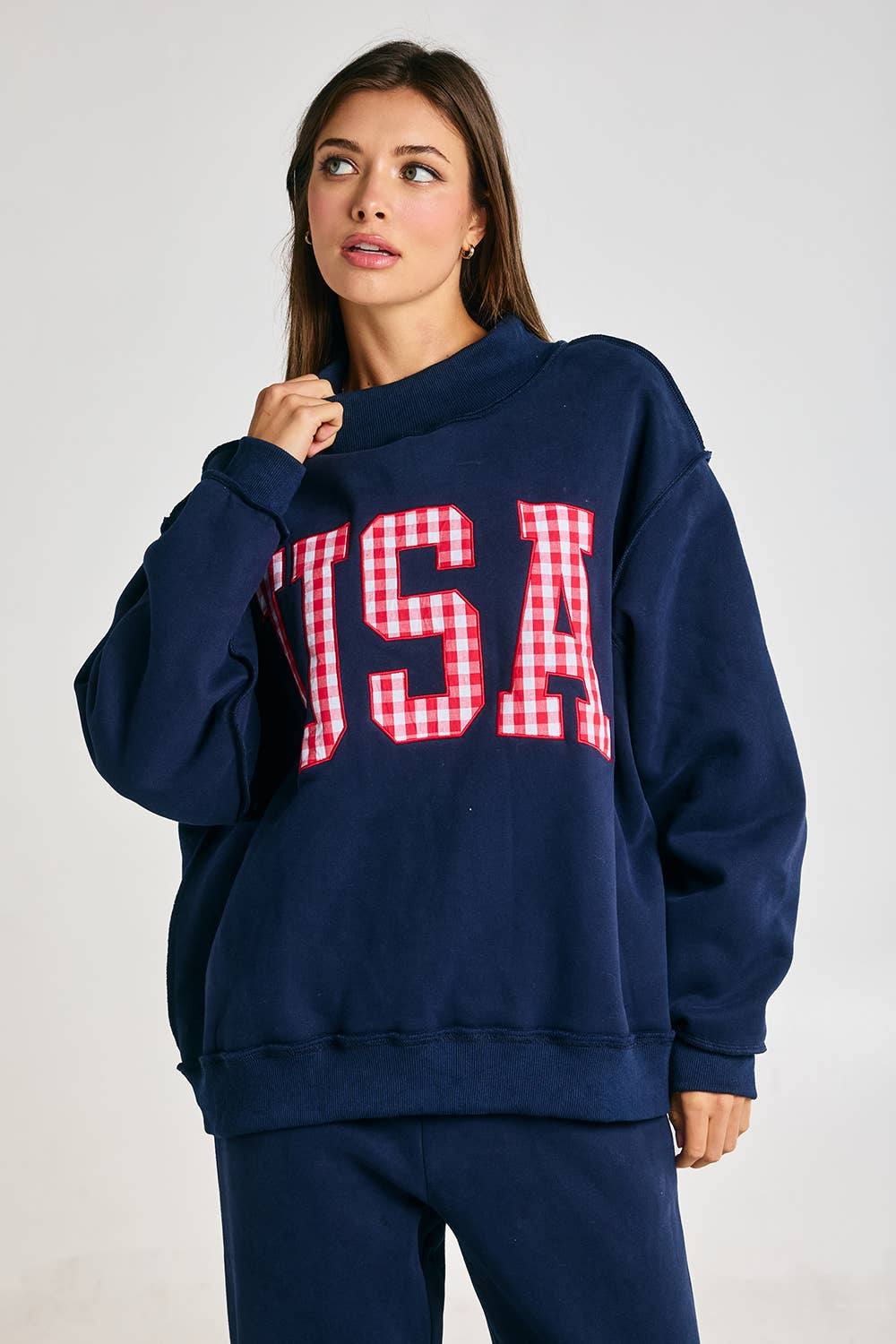 Navy USA Mockneck