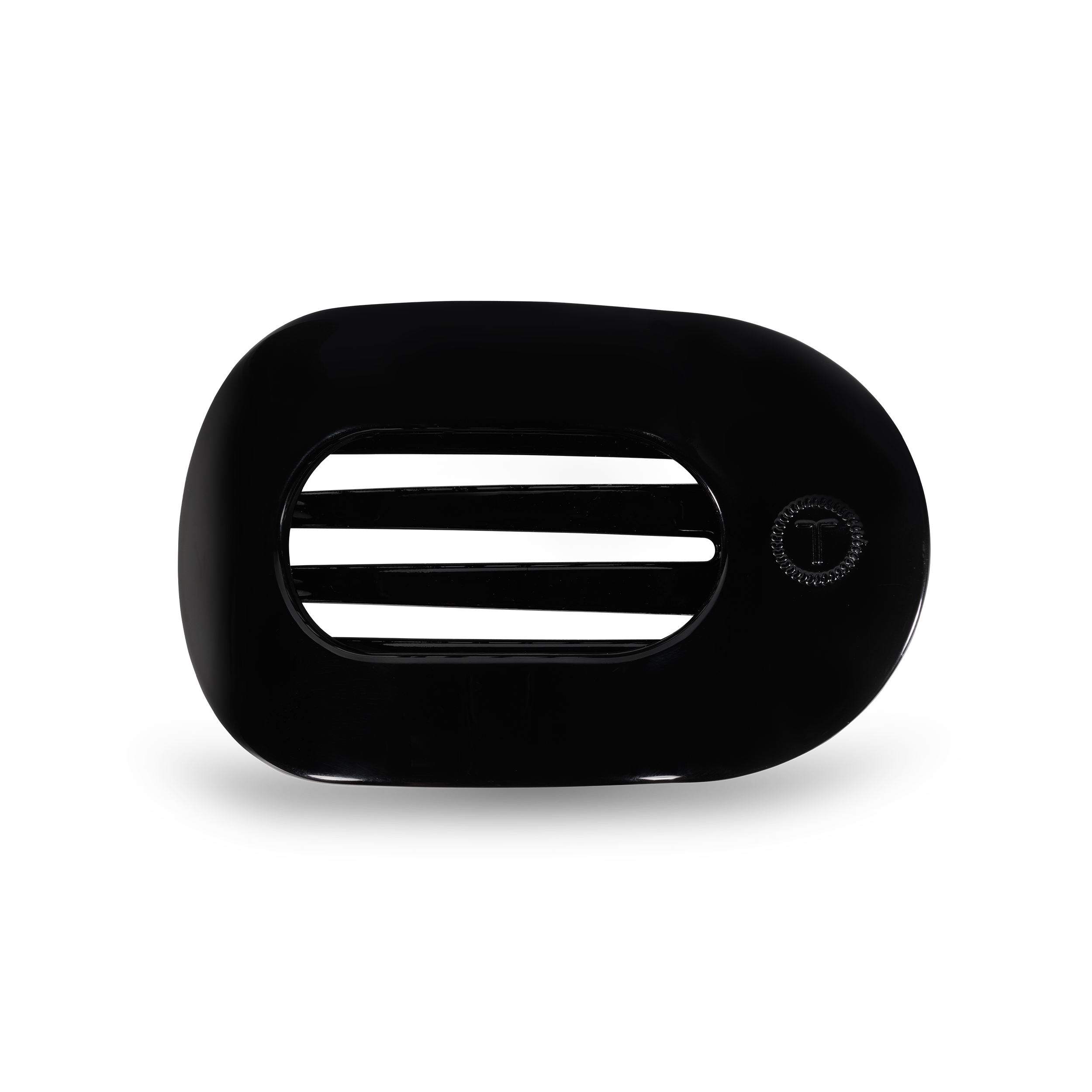 Jet Black Med. Round Flat Hair Clip