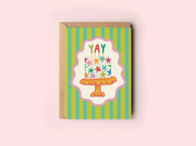 YAY Star Cake Celebration Congrats Cake Greeting Card