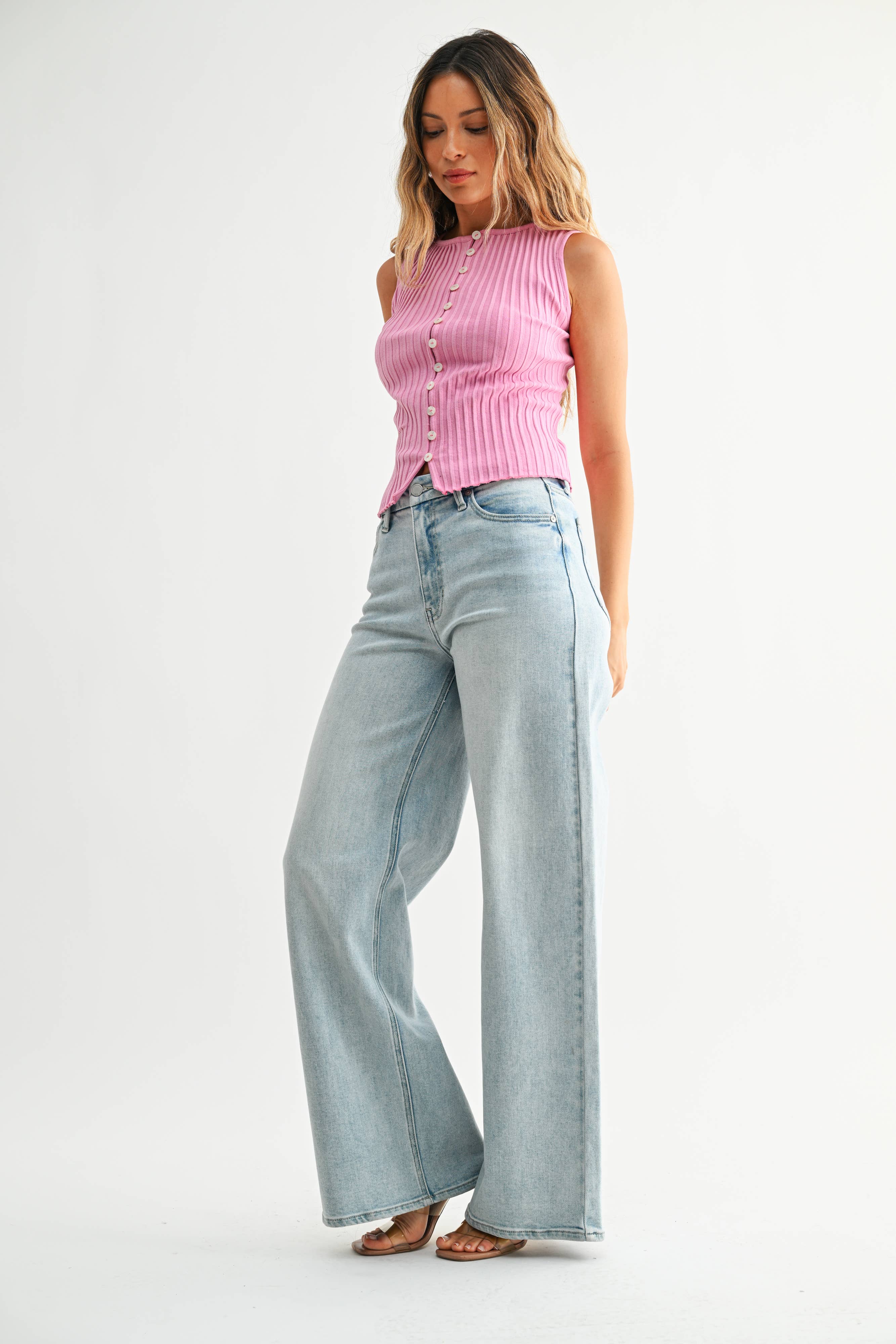 Light Denim Palazzo Jean