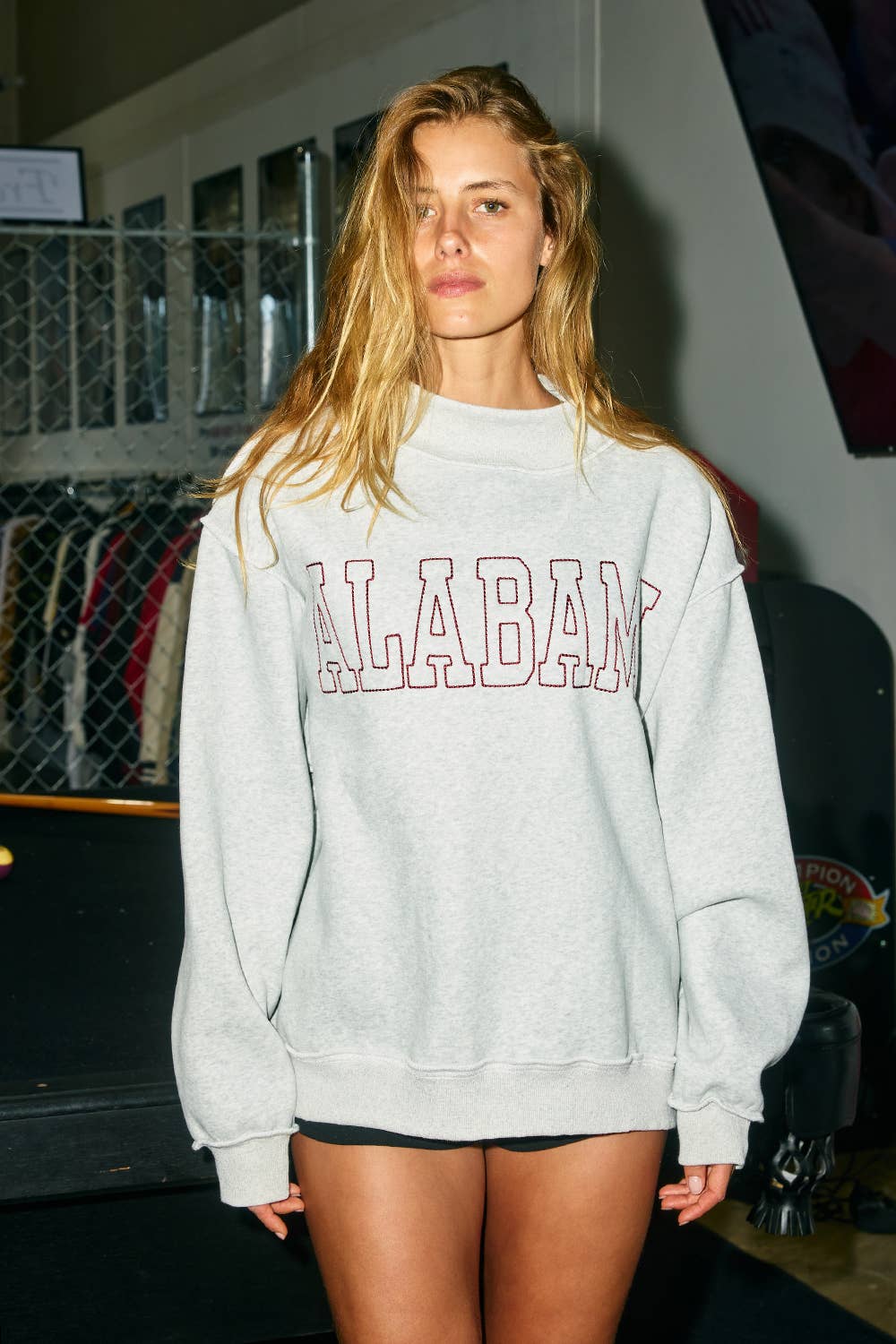 Alabama Embroidered Mockneck showing mockneck