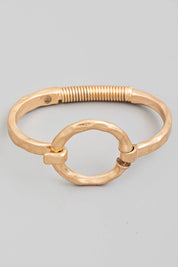 Hammered Circle Bangle Bracelet