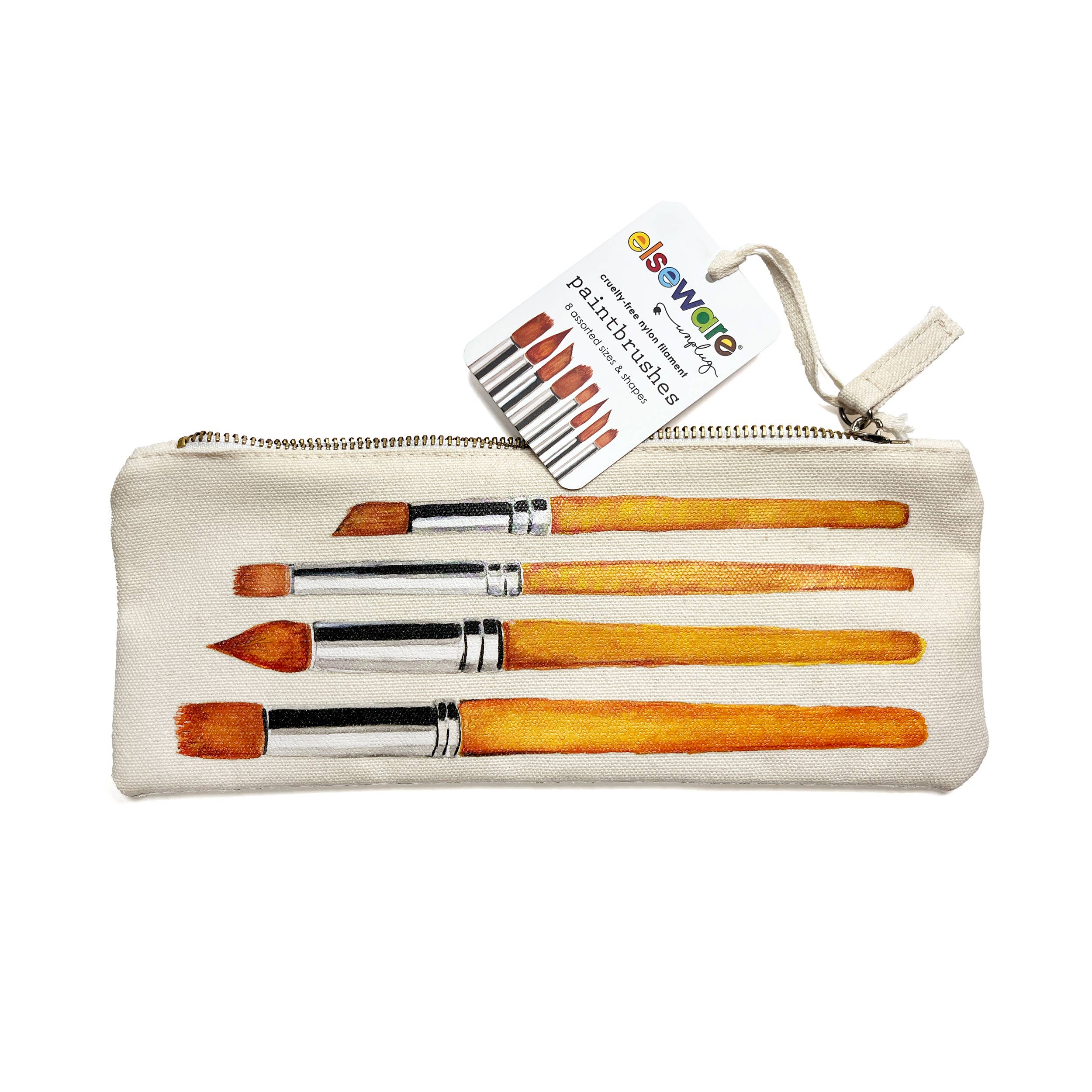Paintbrush Set in Canvas Bag - 8 Assorted