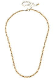 Walker Ball Bead Charm Necklace Base in Shiny Gold — offers a minimalist yet elegant style and 18K triple gold plated