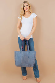 Printed Pink Floral Quilted Tote Bag