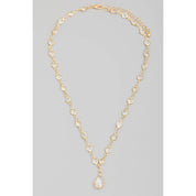 Faceted Rhinestone Pendant And Chain Necklace