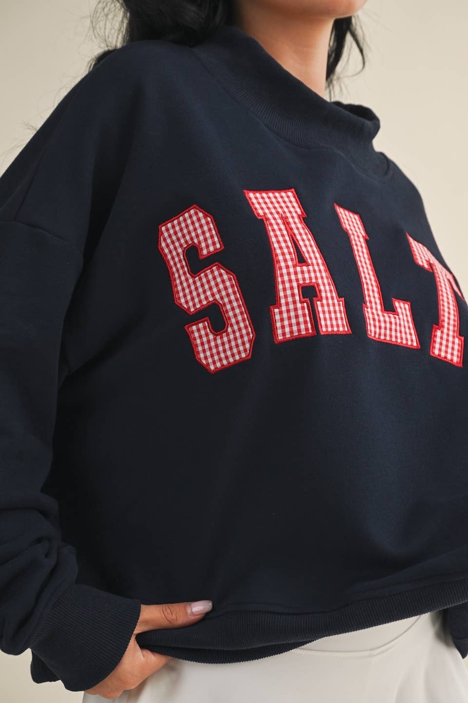Navy "Salty" Mock Neck