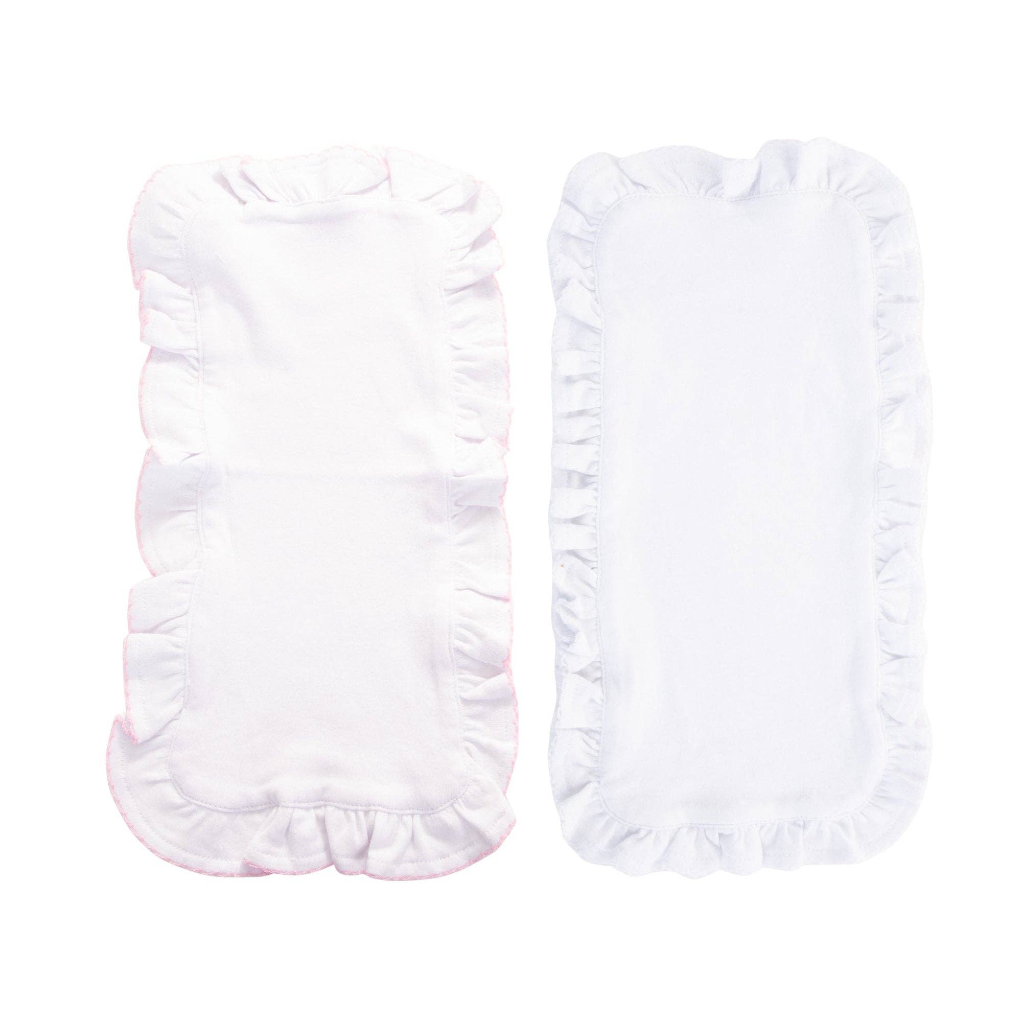 Pink Ruffle Burp Cloth