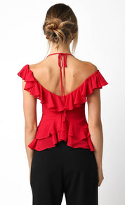 Red Ruffle Top