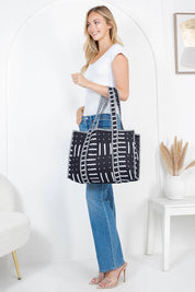 Black Quilted Reversible Tote Bag
