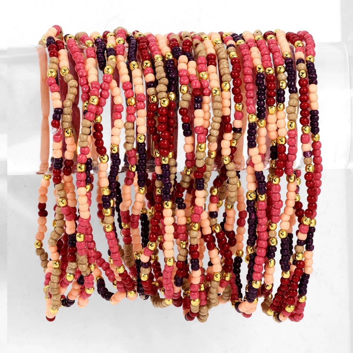 Burgundy Assorted Seed Bead Bracelet