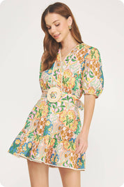 Garden Party Belted Mini Dress