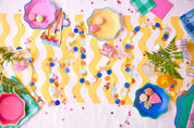 Rainbow Confetti Garland showing lightweight