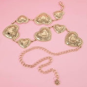 Engraved Heart Chain Belt