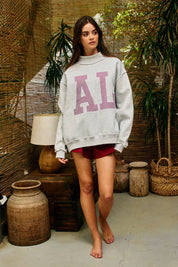 AL Stripe Mock Neck Sweatshirt