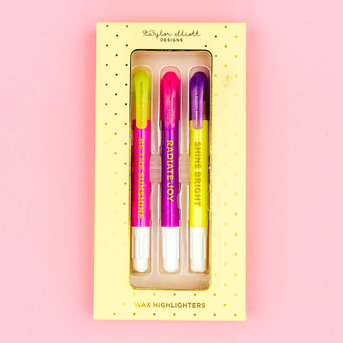 Wax Highlighter Set - Motivational - Asst Clrs - 3 Piece Set