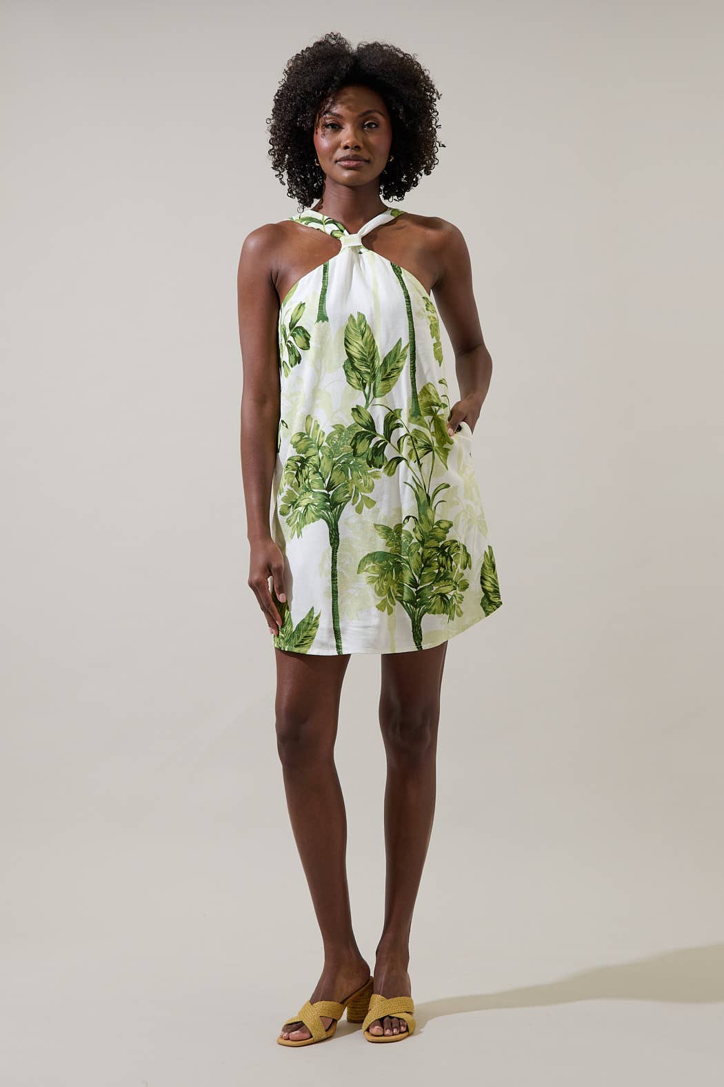 Palmet Tropical Amory Halter Mini Dress