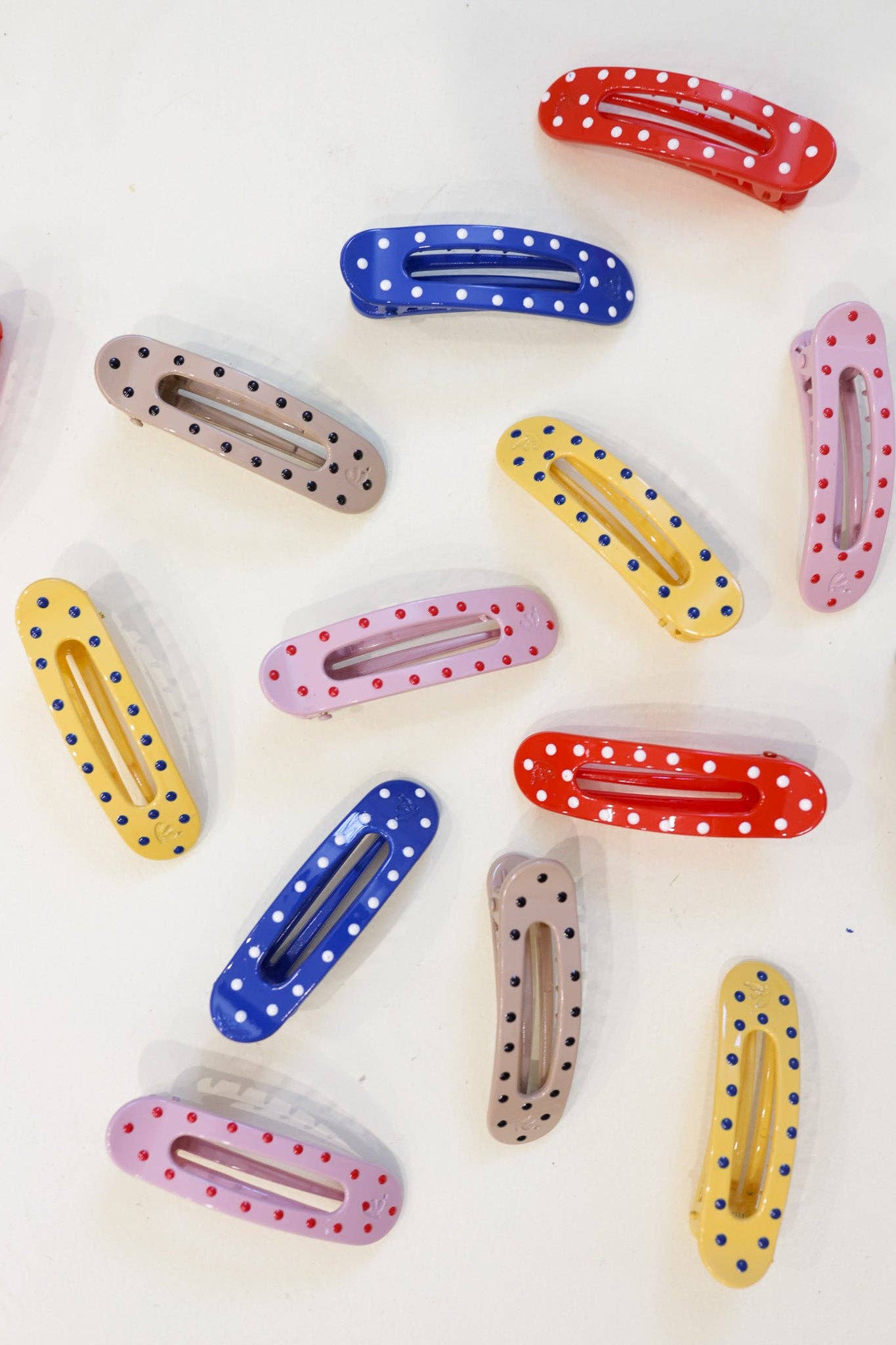 Polka Dot Mini Lay Down Claw Clip