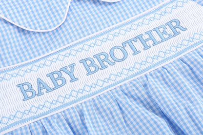 Blue Baby Brother Smocked Collared