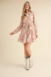 Floral Embrodiered Mini Dress