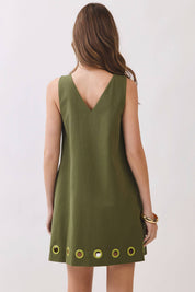 Green Sleeveless Mini Dress