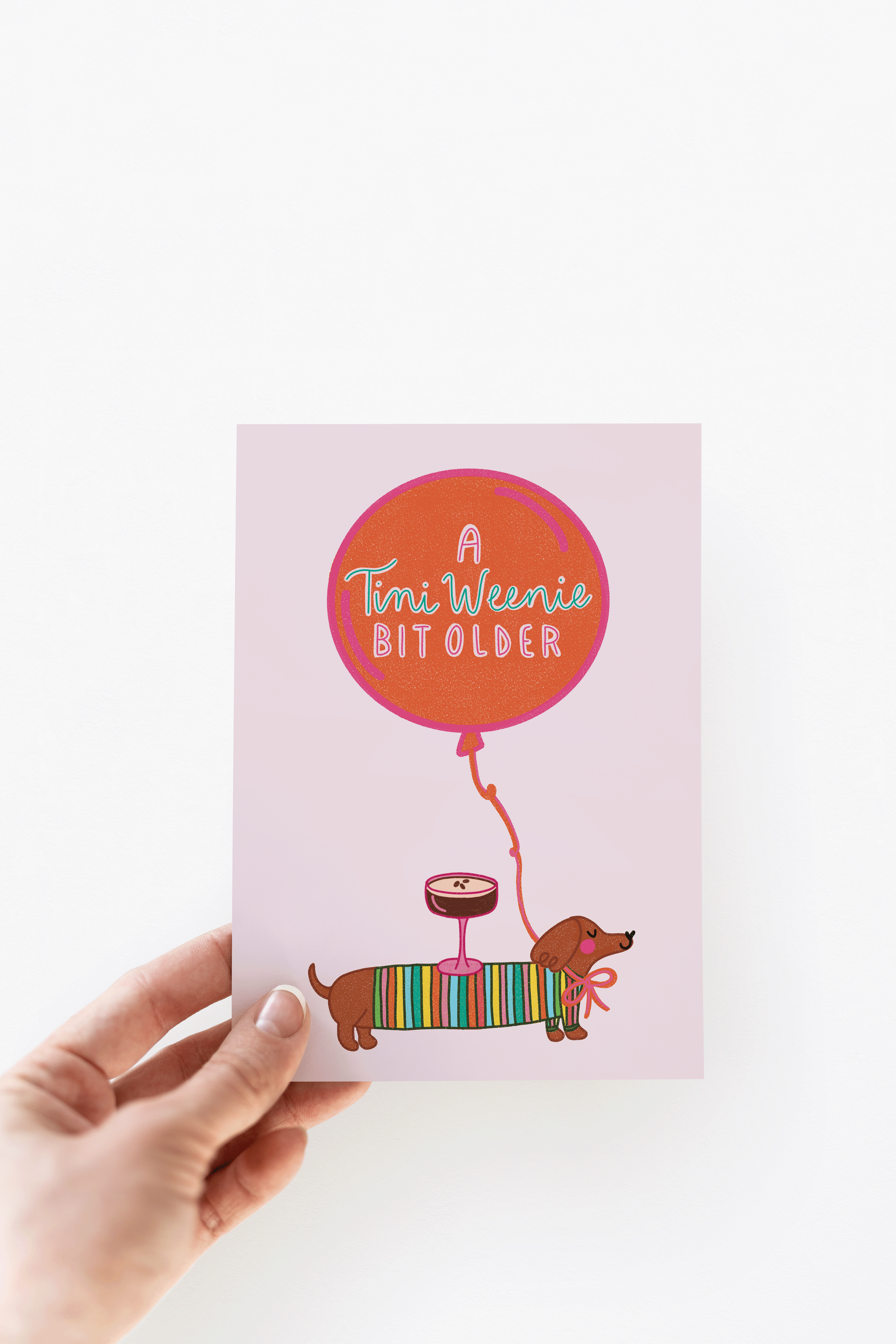 A Tini Weenie Bit Older Espresso Dog Birthday Greeting Card