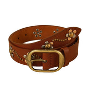 Brown Metal Detail Belt