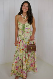 Marcie Contrast Floral Maxi Dress