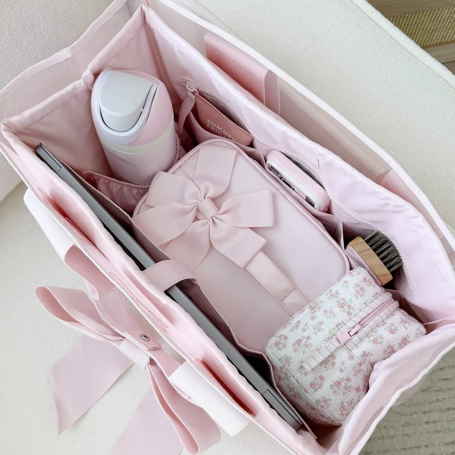 Pink Tote Organizer — weight: 13.92 oz (394.63 g) and dimensions: 16 x 7 x 11 in (40.6 x 17.8 x 27.9 cm)
