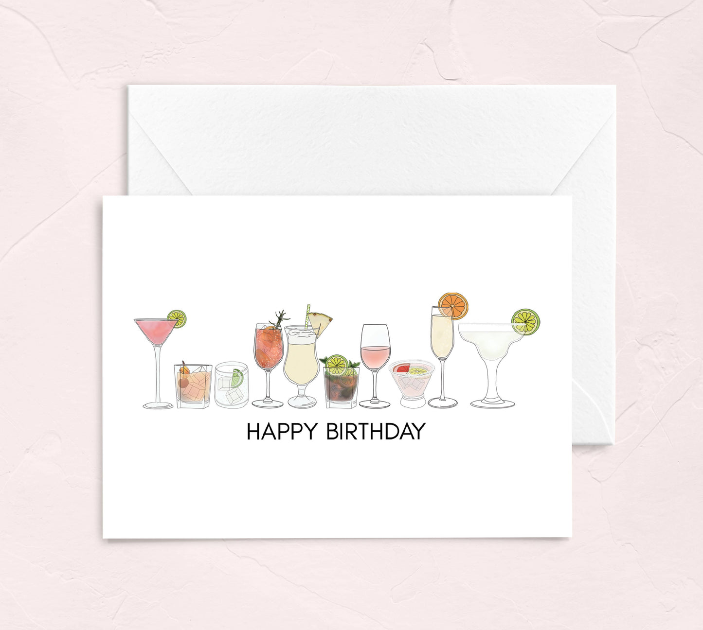 Happy Birthday Cocktails Greeting Card - 21st Birthday Card