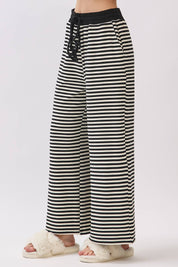 Striped Button Henley Brushed Lounge Set